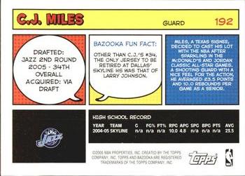 2005-06 Bazooka #192 C.J. Miles Back