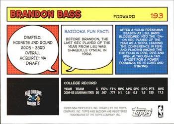 2005-06 Bazooka #193 Brandon Bass Back
