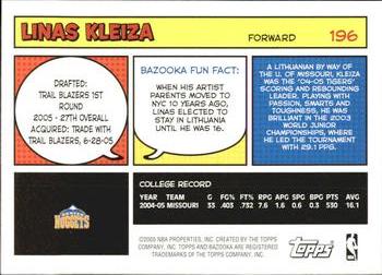 2005-06 Bazooka #196 Linas Kleiza Back