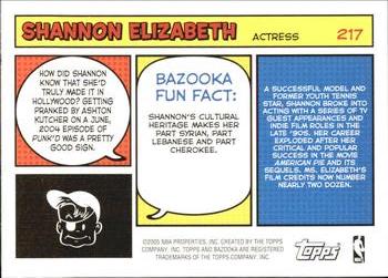2005-06 Bazooka #217 Shannon Elizabeth Back