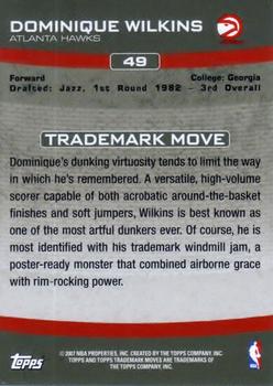 2007-08 Topps Trademark Moves - Red #49 Dominique Wilkins Back