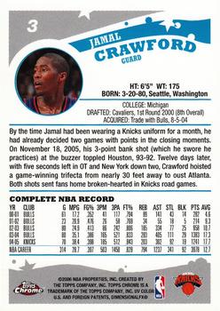 2005-06 Topps Chrome #3 Jamal Crawford Back