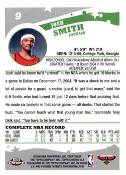 2005-06 Topps Chrome #9 Josh Smith Back