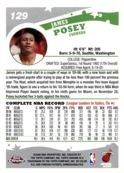 2005-06 Topps Chrome #129 James Posey Back