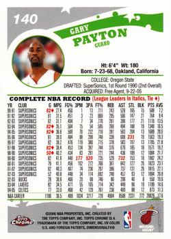 2005-06 Topps Chrome #140 Gary Payton Back