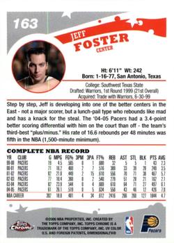 2005-06 Topps Chrome #163 Jeff Foster Back