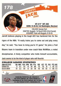 2005-06 Topps Chrome #178 Jarrett Jack Back