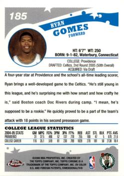 2005-06 Topps Chrome #185 Ryan Gomes Back