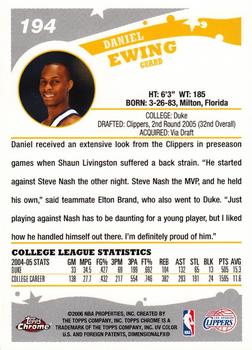 2005-06 Topps Chrome #194 Daniel Ewing Back