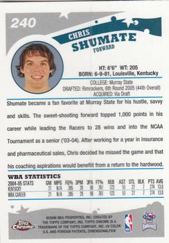 2005-06 Topps Chrome #240 Chris Shumate Back