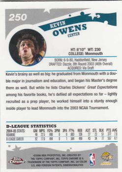 2005-06 Topps Chrome #250 Kevin Owens Back