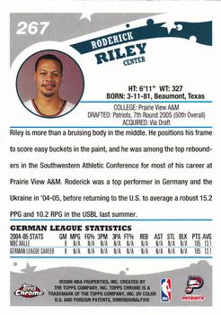 2005-06 Topps Chrome #267 Roderick Riley Back