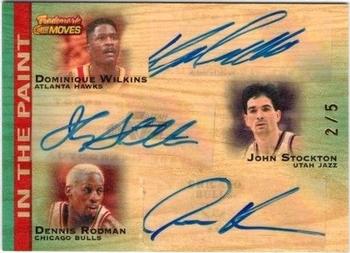 2007-08 Topps Trademark Moves - Triple Ink Red #TTI-WSR Dominique Wilkins / John Stockton / Dennis Rodman Front