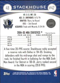 2005-06 Topps First Row #48 Jerry Stackhouse Back