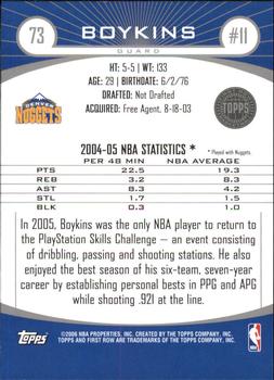 2005-06 Topps First Row #73 Earl Boykins Back