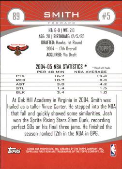 2005-06 Topps First Row #89 Josh Smith Back