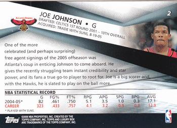 2005-06 Topps Luxury Box #2 Joe Johnson Back