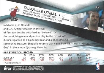 2005-06 Topps Luxury Box #32 Shaquille O'Neal Back