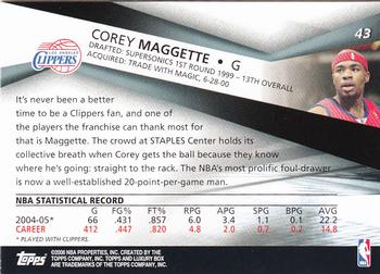 2005-06 Topps Luxury Box #43 Corey Maggette Back