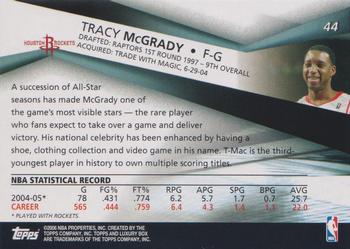 2005-06 Topps Luxury Box #44 Tracy McGrady Back
