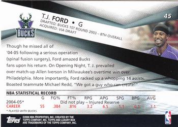 2005-06 Topps Luxury Box #45 T.J. Ford Back