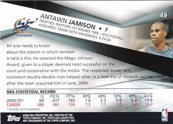 2005-06 Topps Luxury Box #49 Antawn Jamison Back