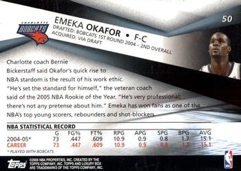 2005-06 Topps Luxury Box #50 Emeka Okafor Back
