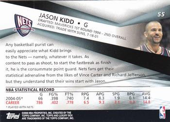 2005-06 Topps Luxury Box #55 Jason Kidd Back