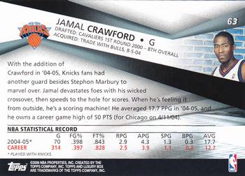 2005-06 Topps Luxury Box #63 Jamal Crawford Back