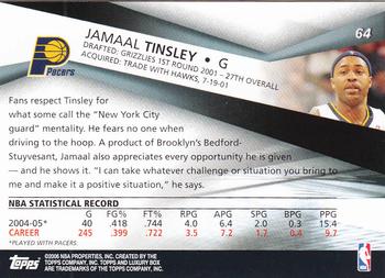 2005-06 Topps Luxury Box #64 Jamaal Tinsley Back