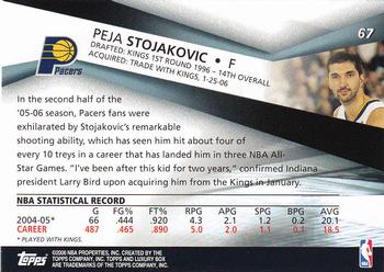 2005-06 Topps Luxury Box #67 Peja Stojakovic Back