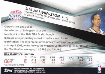 2005-06 Topps Luxury Box #79 Shaun Livingston Back