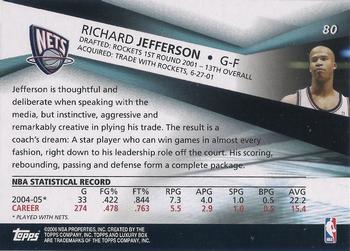 2005-06 Topps Luxury Box #80 Richard Jefferson Back