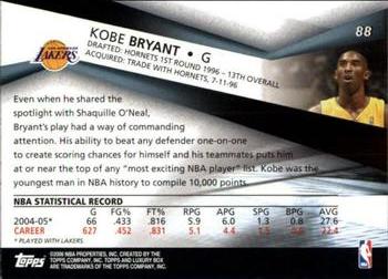 2005-06 Topps Luxury Box #88 Kobe Bryant Back
