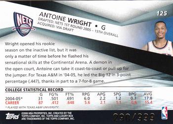 2005-06 Topps Luxury Box #125 Antoine Wright Back