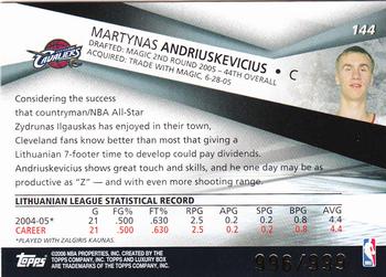 2005-06 Topps Luxury Box #144 Martynas Andriuskevicius Back