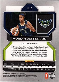2022 Panini Prizm WNBA #2 Moriah Jefferson Back