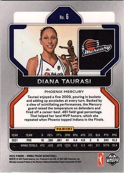 2022 Panini Prizm WNBA #6 Diana Taurasi Back
