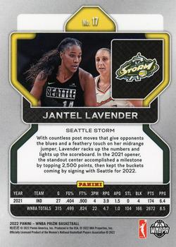 2022 Panini Prizm WNBA #17 Jantel Lavender Back