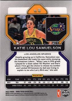 2022 Panini Prizm WNBA #18 Katie Lou Samuelson Back
