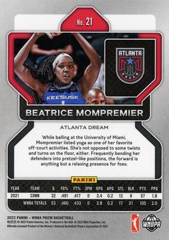 2022 Panini Prizm WNBA #21 Beatrice Mompremier Back