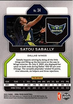 2022 Panini Prizm WNBA #34 Satou Sabally Back