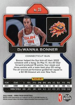 2022 Panini Prizm WNBA #35 DeWanna Bonner Back