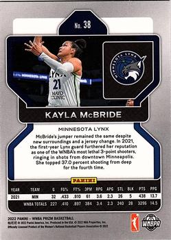 2022 Panini Prizm WNBA #38 Kayla McBride Back