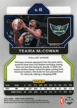2022 Panini Prizm WNBA #46 Teaira McCowan Back