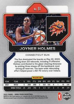 2022 Panini Prizm WNBA #51 Joyner Holmes Back