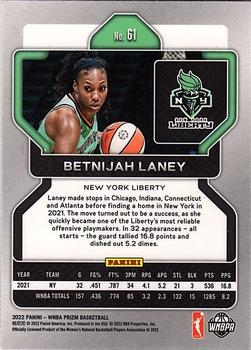2022 Panini Prizm WNBA #61 Betnijah Laney Back