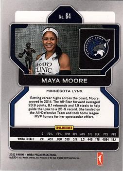 2022 Panini Prizm WNBA #64 Maya Moore Back