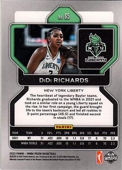 2022 Panini Prizm WNBA #65 DiDi Richards Back