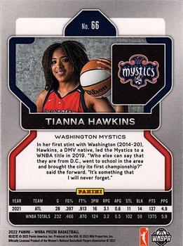 2022 Panini Prizm WNBA #66 Tianna Hawkins Back